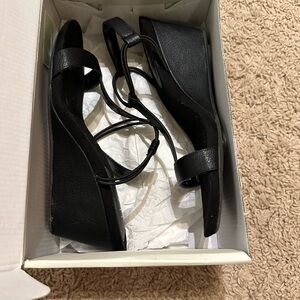 NWOTS style & Co. Black T-Strap Ankle Tie Heels size 8 flawless